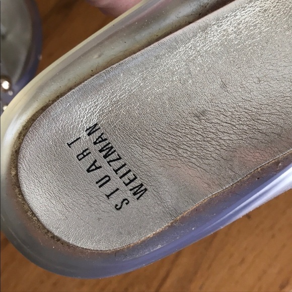 Stuart Weitzman size 10 clear Rhinestone studded jelly flip flops thongs - Picture 3 of 9